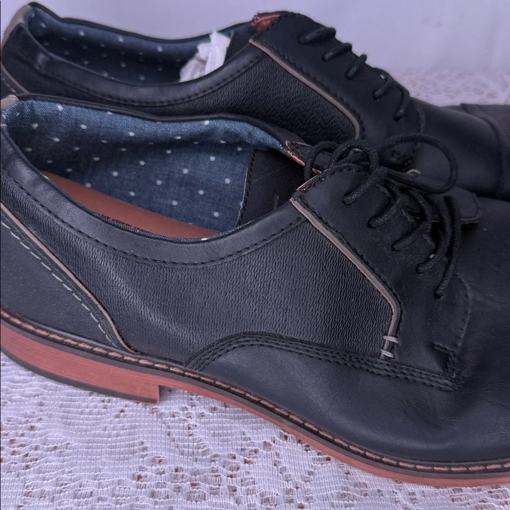 NWOT RYE lace up black leather dress oxford derby work career shoes sz 13